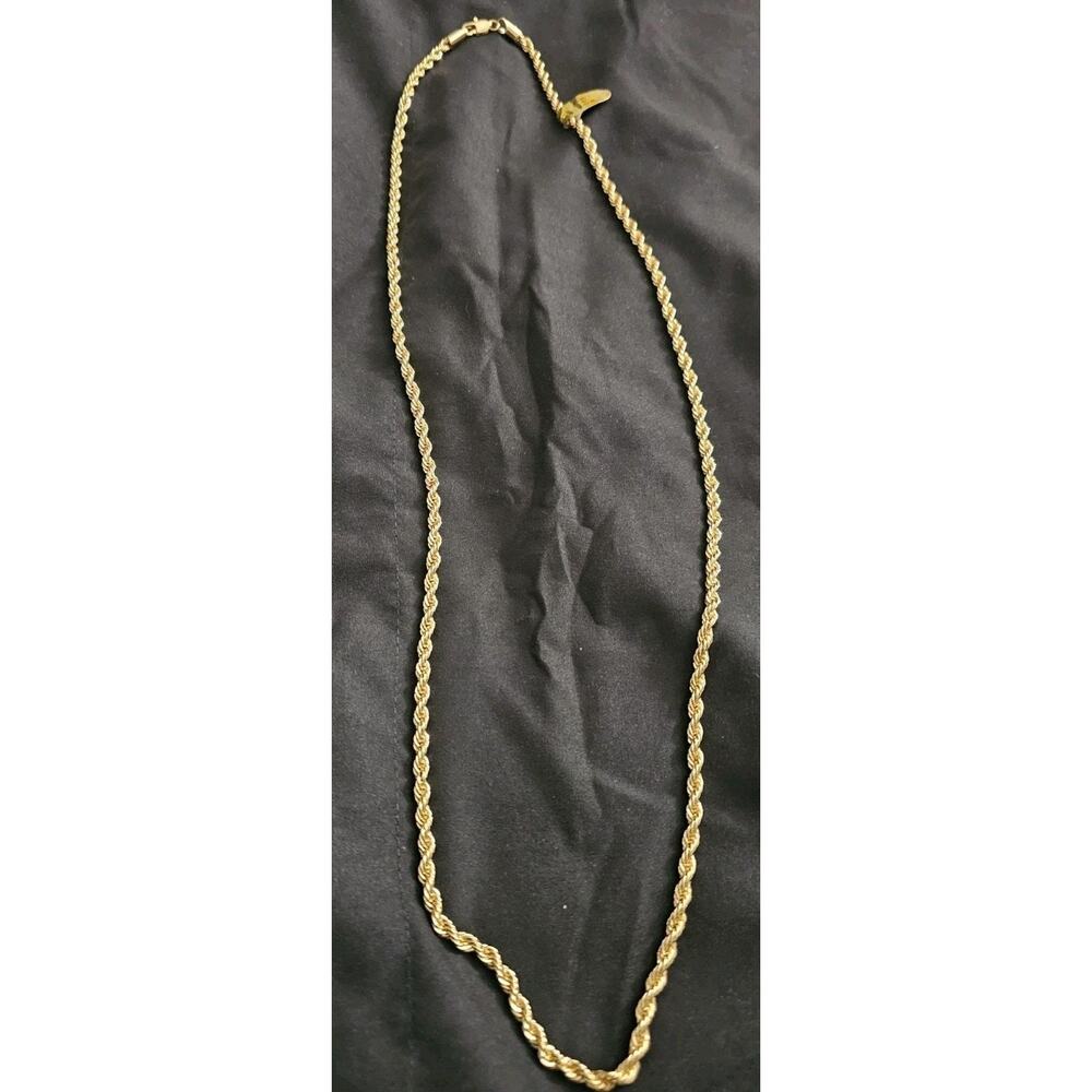 30in. 14k Gold plated on brass- LONG 2.5mm Rope Chain Necklace & Velvet Pouch